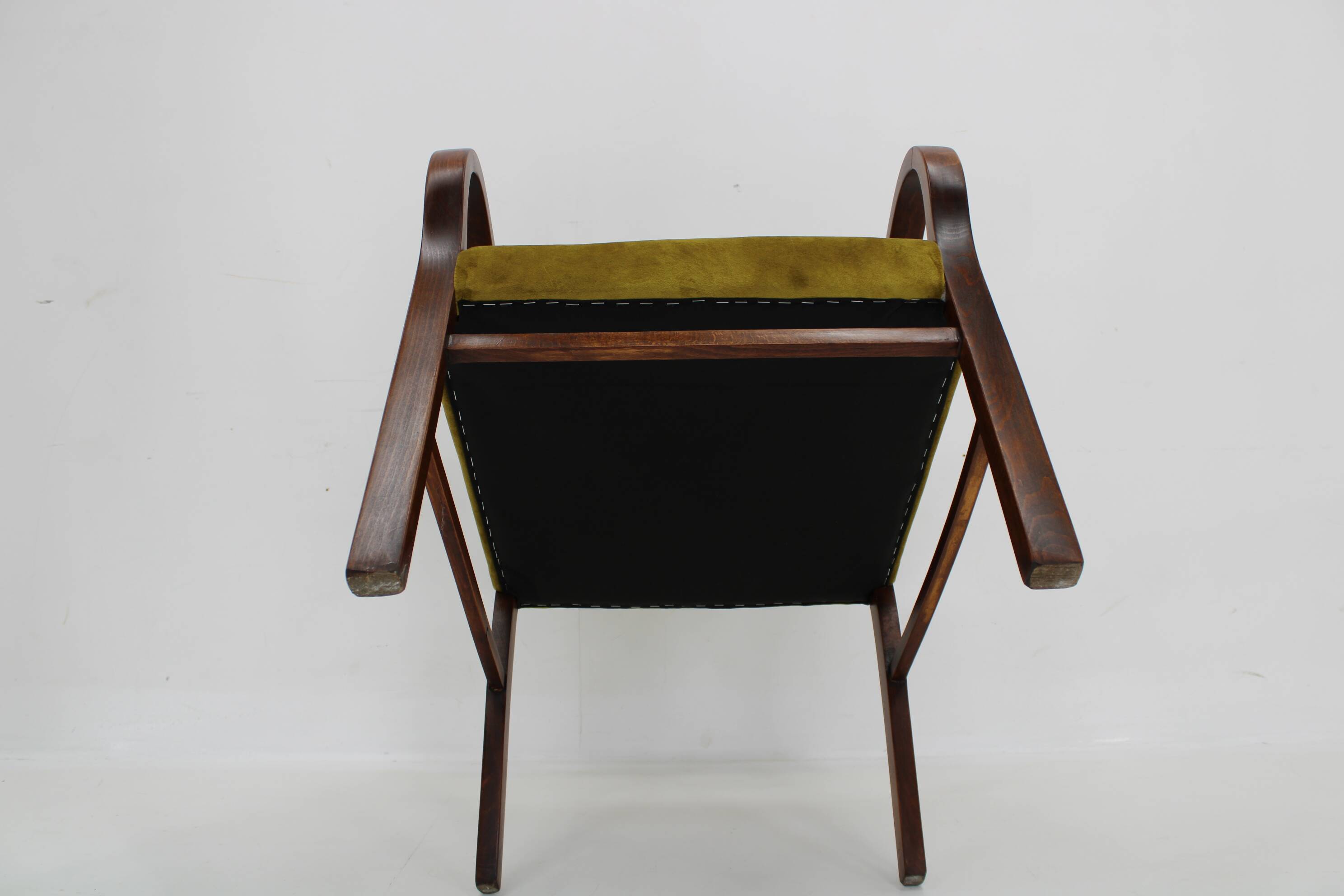 1940s Pair of Restored Beech Art Deco Armchairs ,Czechoslovakia