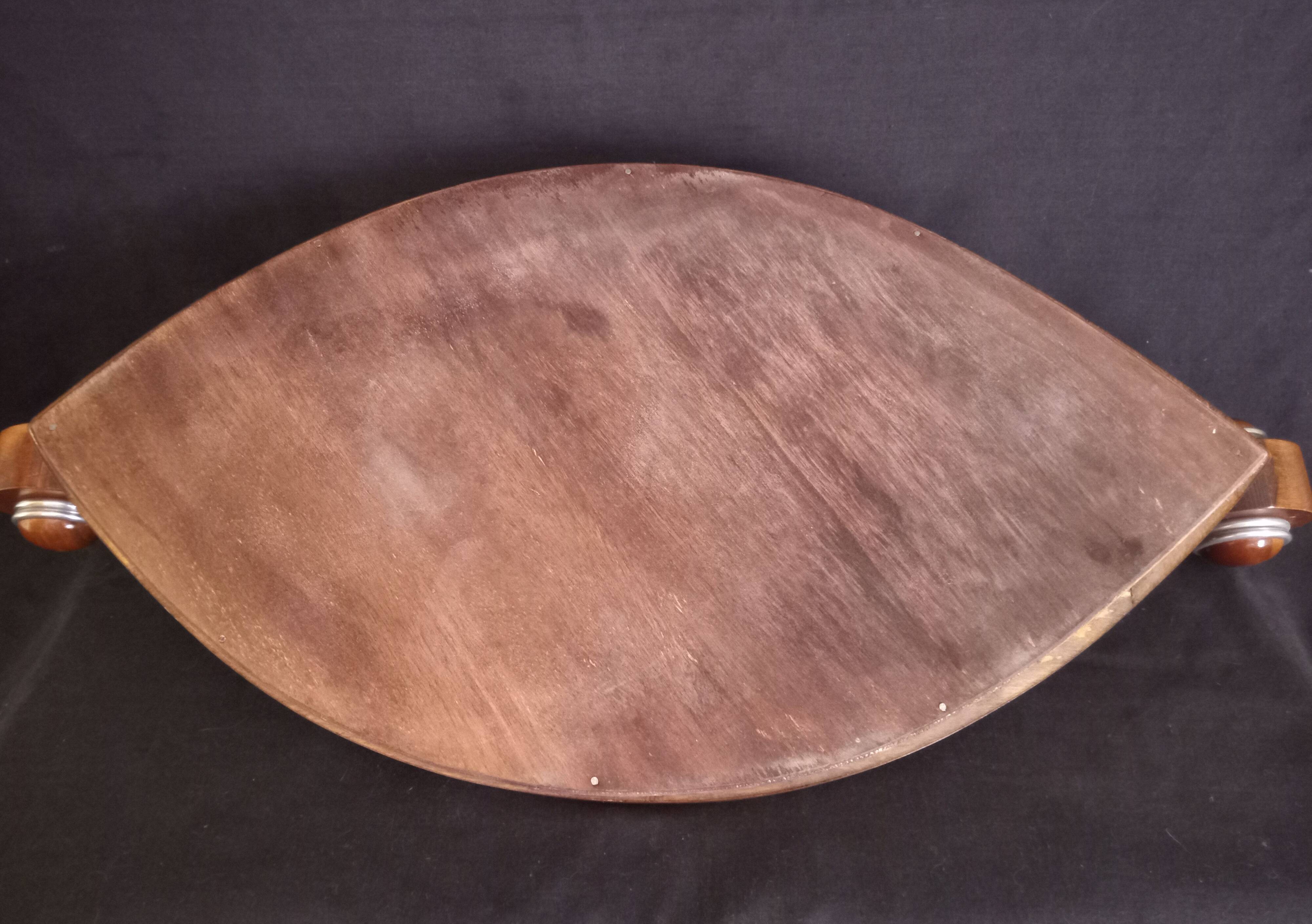 Plateau de service  miroité style Art Déco en bois, année 1930