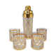 2000s cocktail shaker with 4 glasses by Altuzarra. Made in Usa
