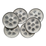 Set of 6 oyster plates Moulin des loups Orchies