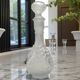 Vintage 1950s French Frosted Glass Decanter - Embossed Grapevine