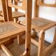 Ensemble de 4 chaises en bois et cannage - années 1960-70