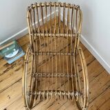 Fauteuil à bascule en rotin pour enfant