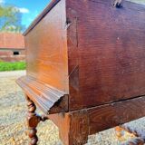 Wedding Chest and its Twisted Base in Oak 17th Century