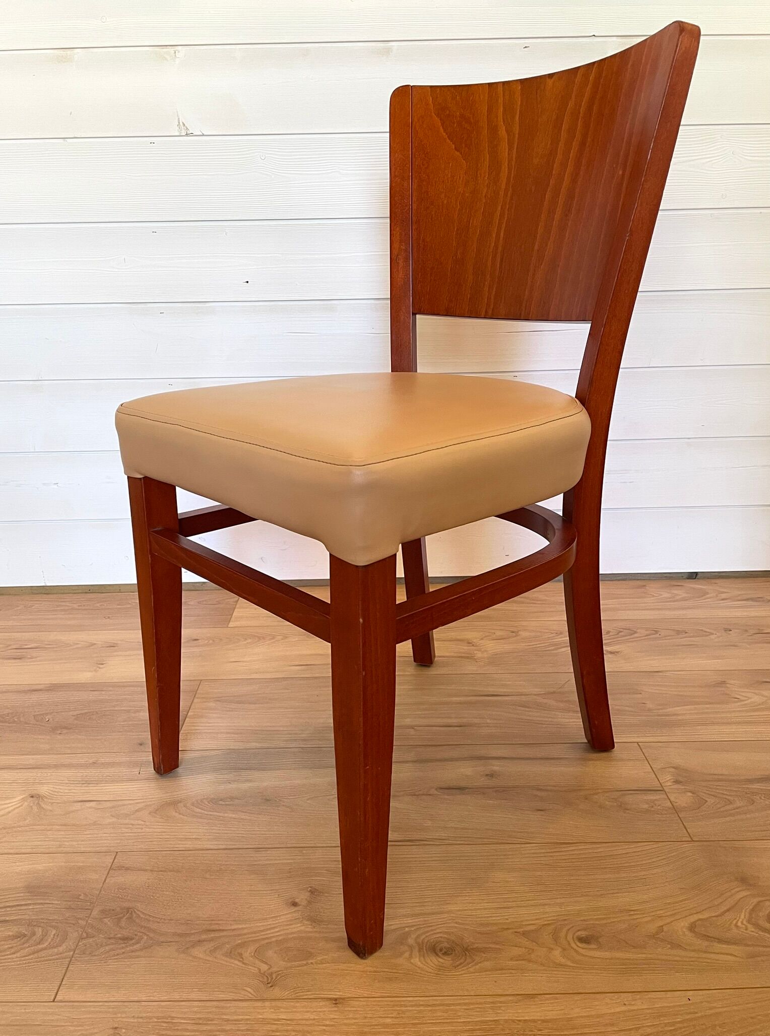 Set of 6 authentic Stella bistro chairs - Beech & Skai model