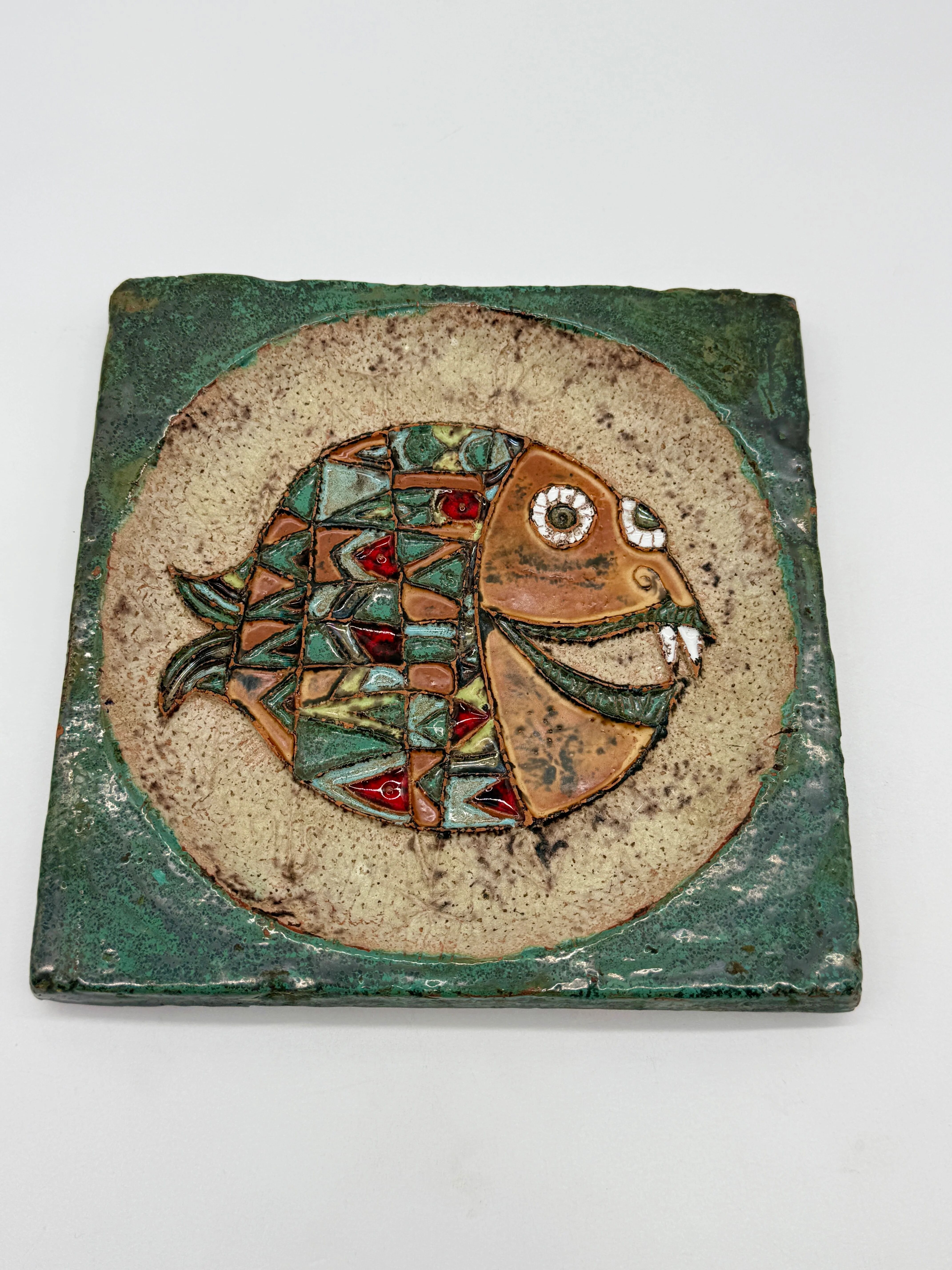 Wall ceramic "fish" – roland zobel, the cyclades 1970s