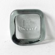 Pressed Glass Small Grey Trinket Plate / Viking Ship by Richard Duborgh