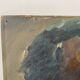 Huile sur carton d’un homme XXème siècle