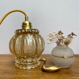 Vintage amber glass globe walker