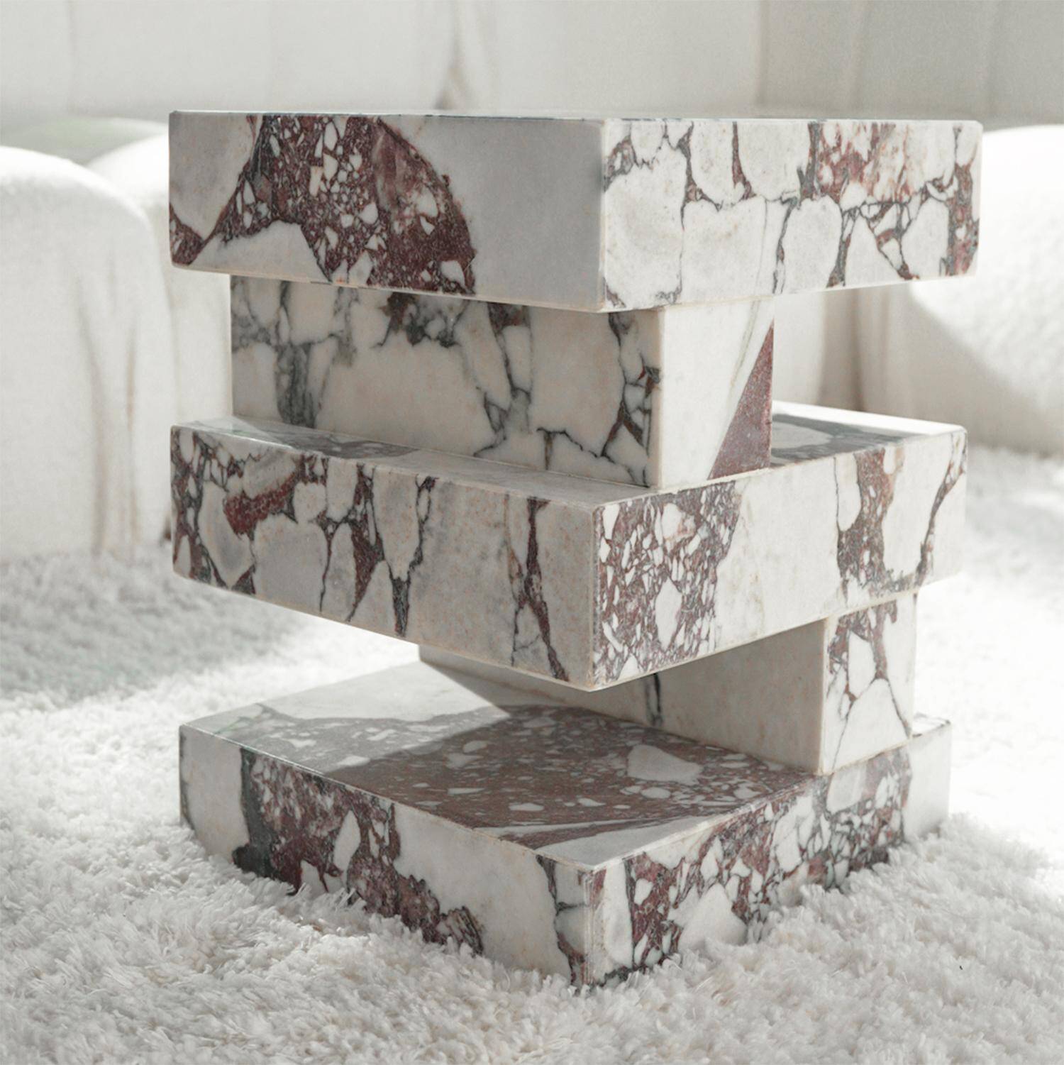 Calacatta side table "S Y N C", limited edition