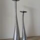 Brutalist hammered candlesticks