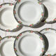 6 Digoin opaque porcelain soup plates with floral pattern "3984"