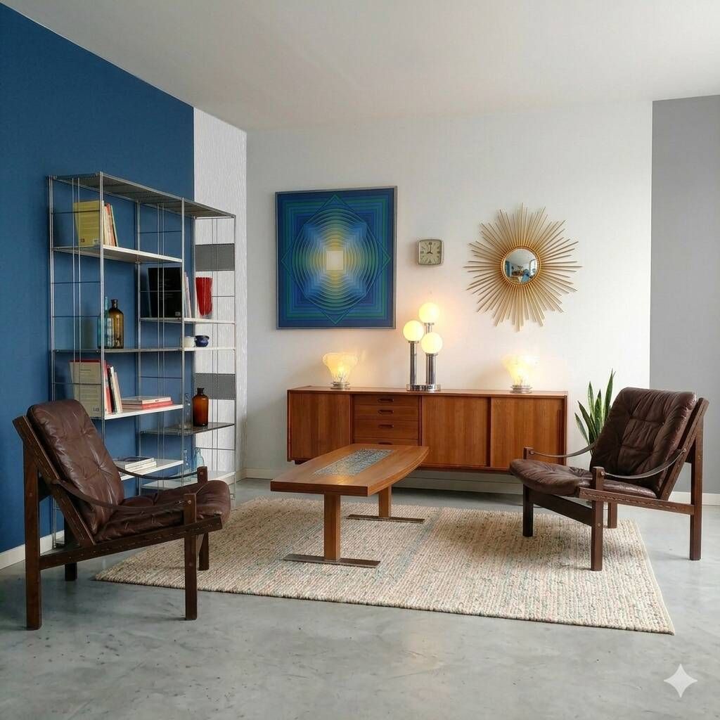 Pair of designer Scandinavian armchairs by Torbjorn Abdal, 1960s.
