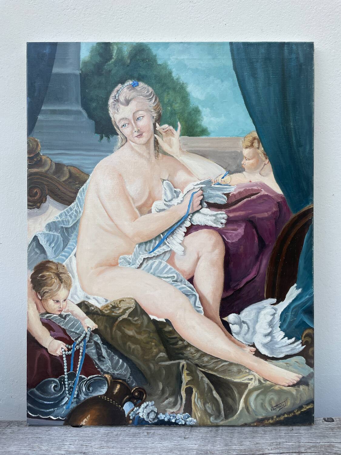 Painting oil on canvas female nude