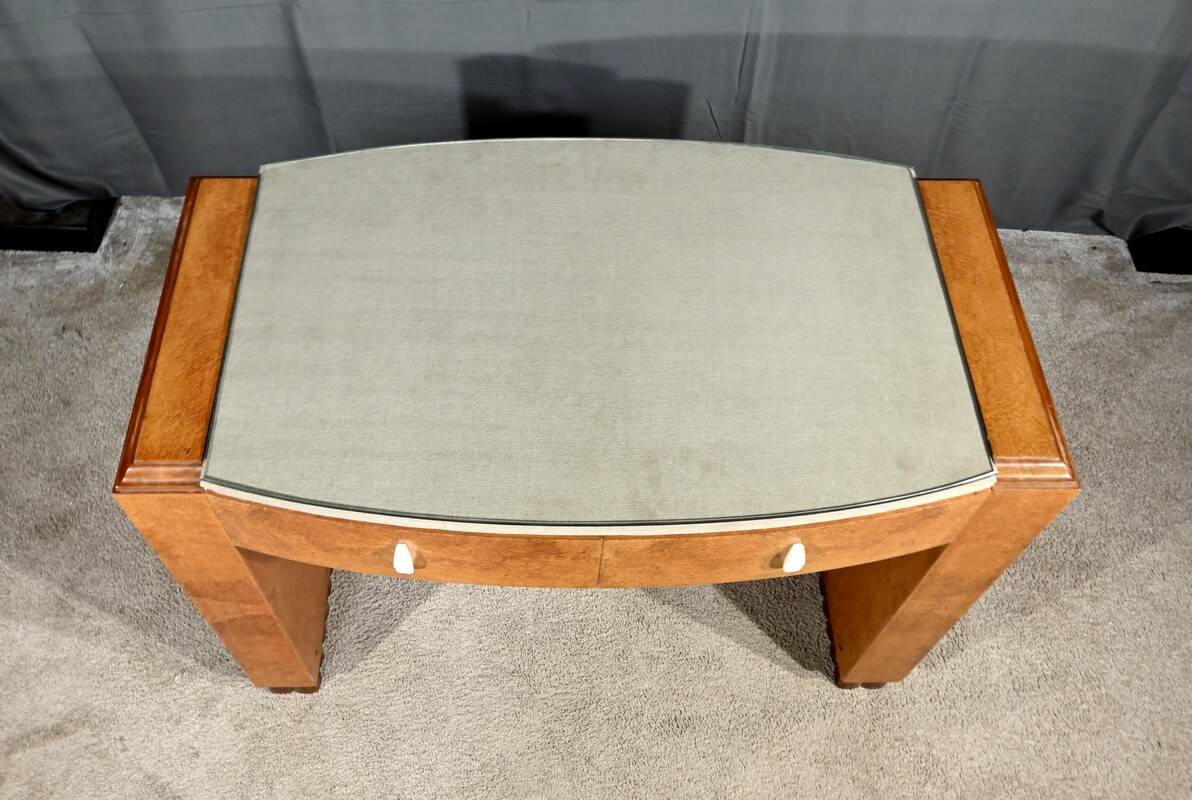 Small Amboyna Burl Desk, Speich Frères, Art Deco – 1930