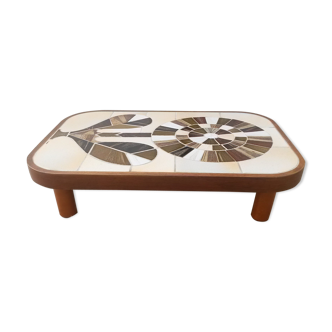 Table basse en céramique de Roger Capron