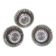 Set of 3 old glass bowls/cups decorated with small white flowers Materne rare
