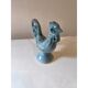 Flower holder in earthenware "rooster" blue shades