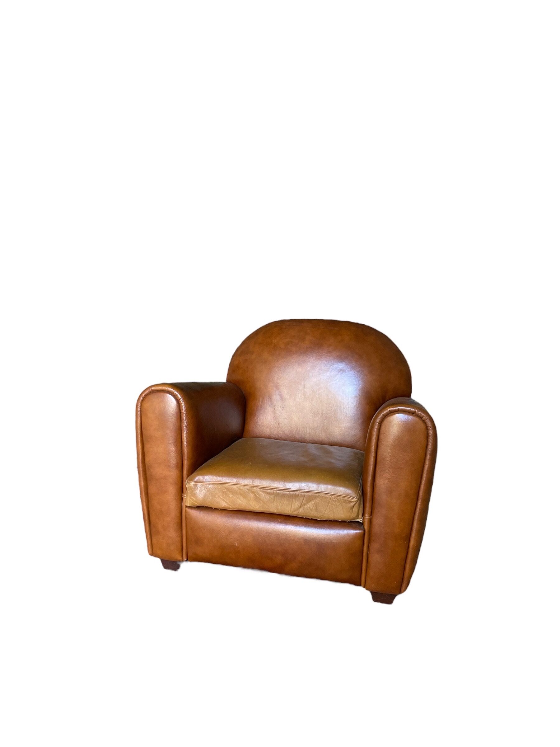 Leather club armchair