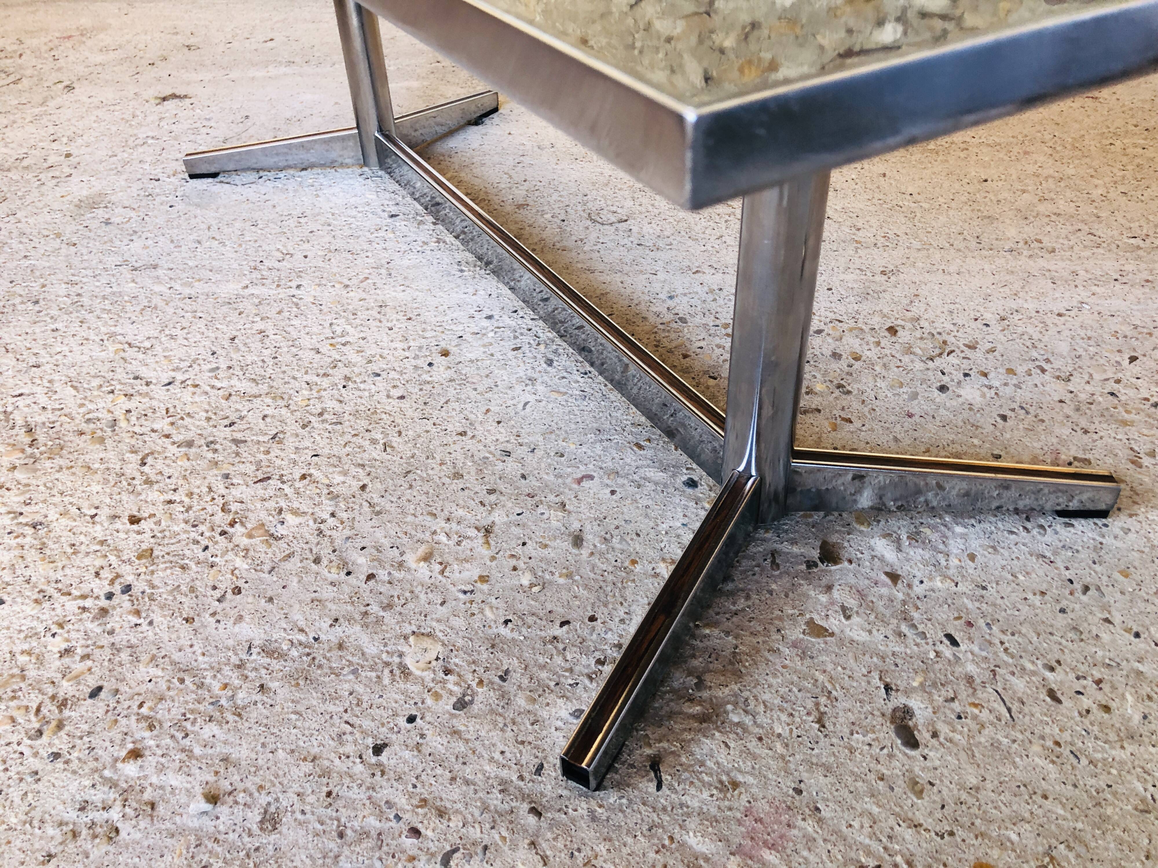 Ceramic and chrome coffee table circa 1970