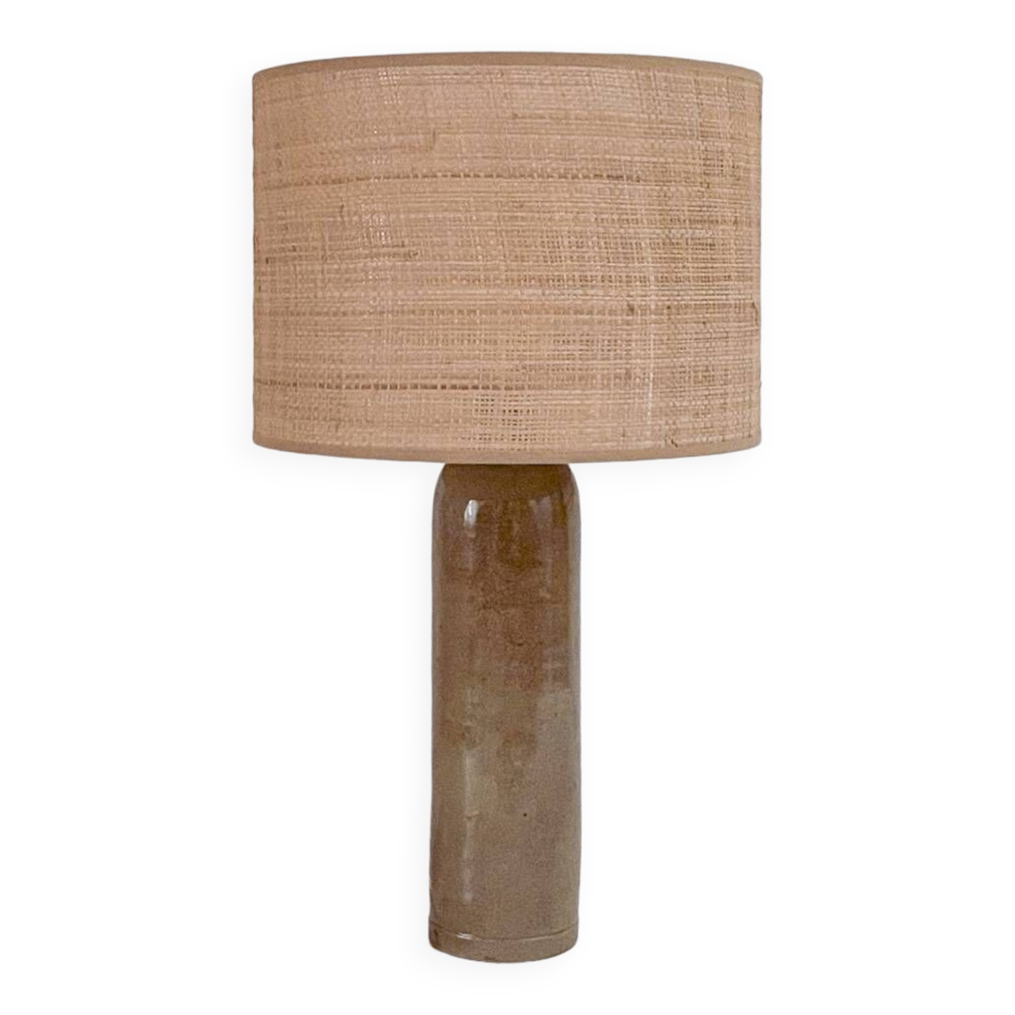 Sandstone and rabane lamp