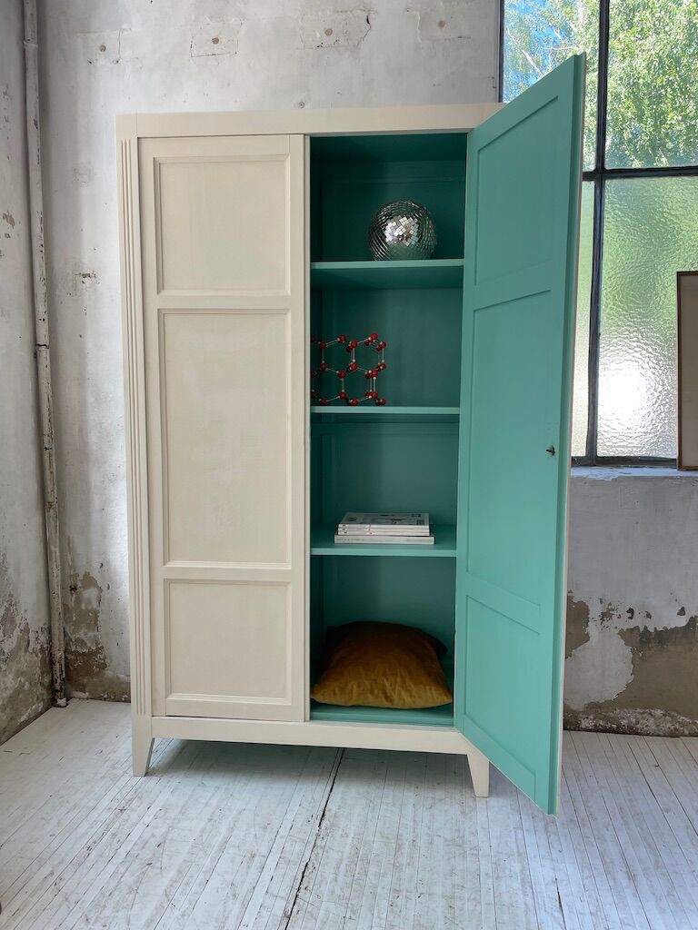 White and green cutter cabinet