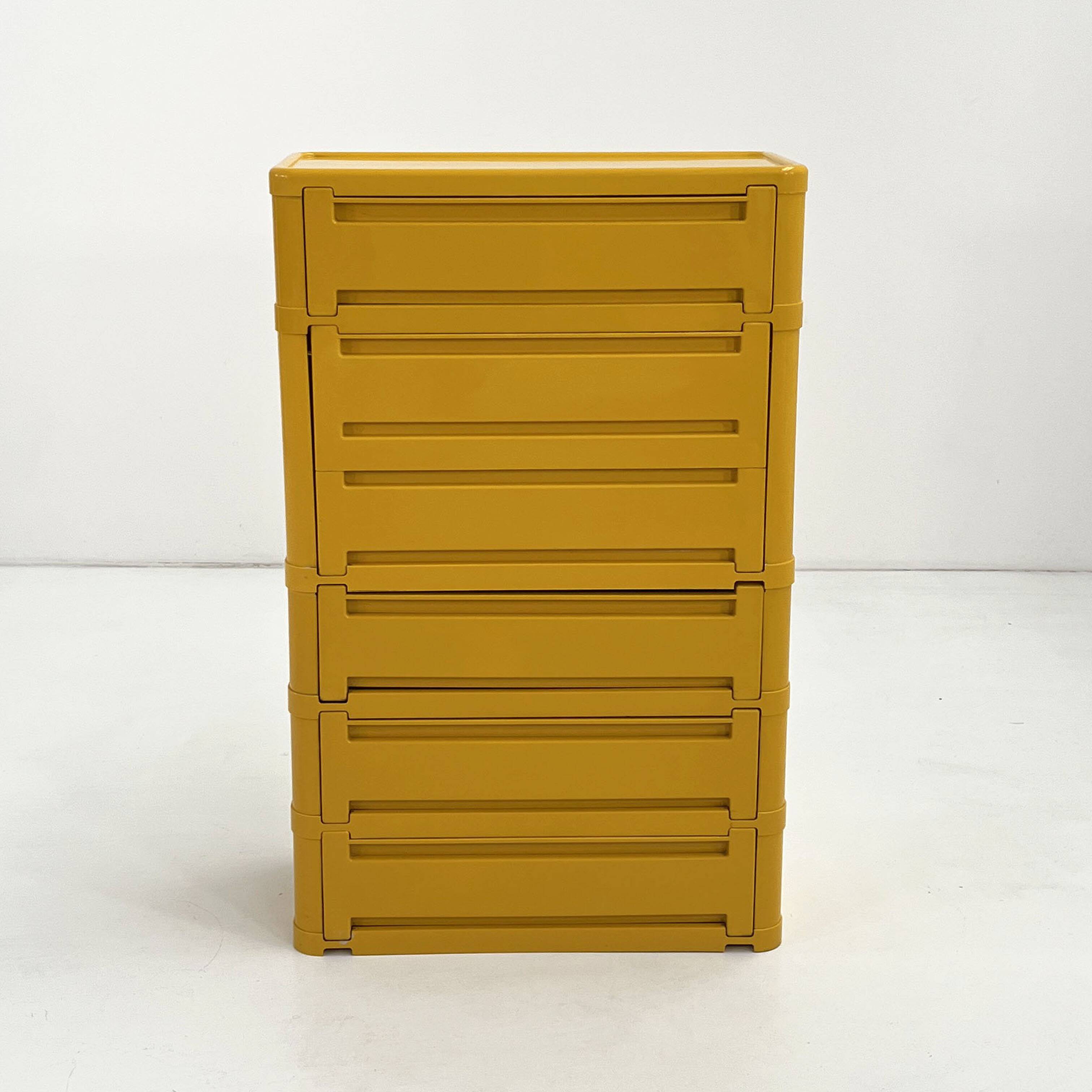 Yellow cabinet model “4964” by Olaf Von Bohr for Kartell, 1970
