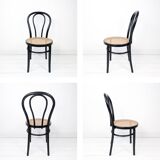 Chaise de café vintage Bugholz noir Wiener Geflecht Chaise de salle à manger