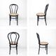 Chaise de café vintage Bugholz noir Wiener Geflecht Chaise de salle à manger