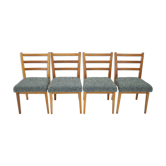 Ensemble des années 1960 de 4 chaises de salle à manger en chêne, Tchécoslovaquie