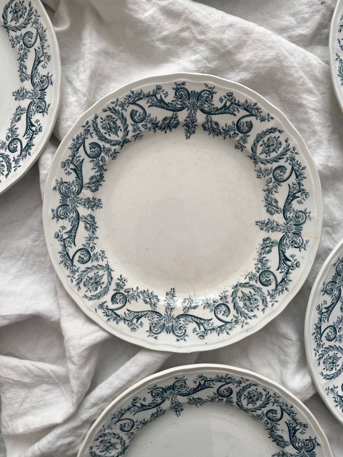 12 flat ironware plates “Louis XVI” Saint Amand and Hamage