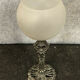 Lampe époque Art Déco en bronze argenté et opaline vers 1850