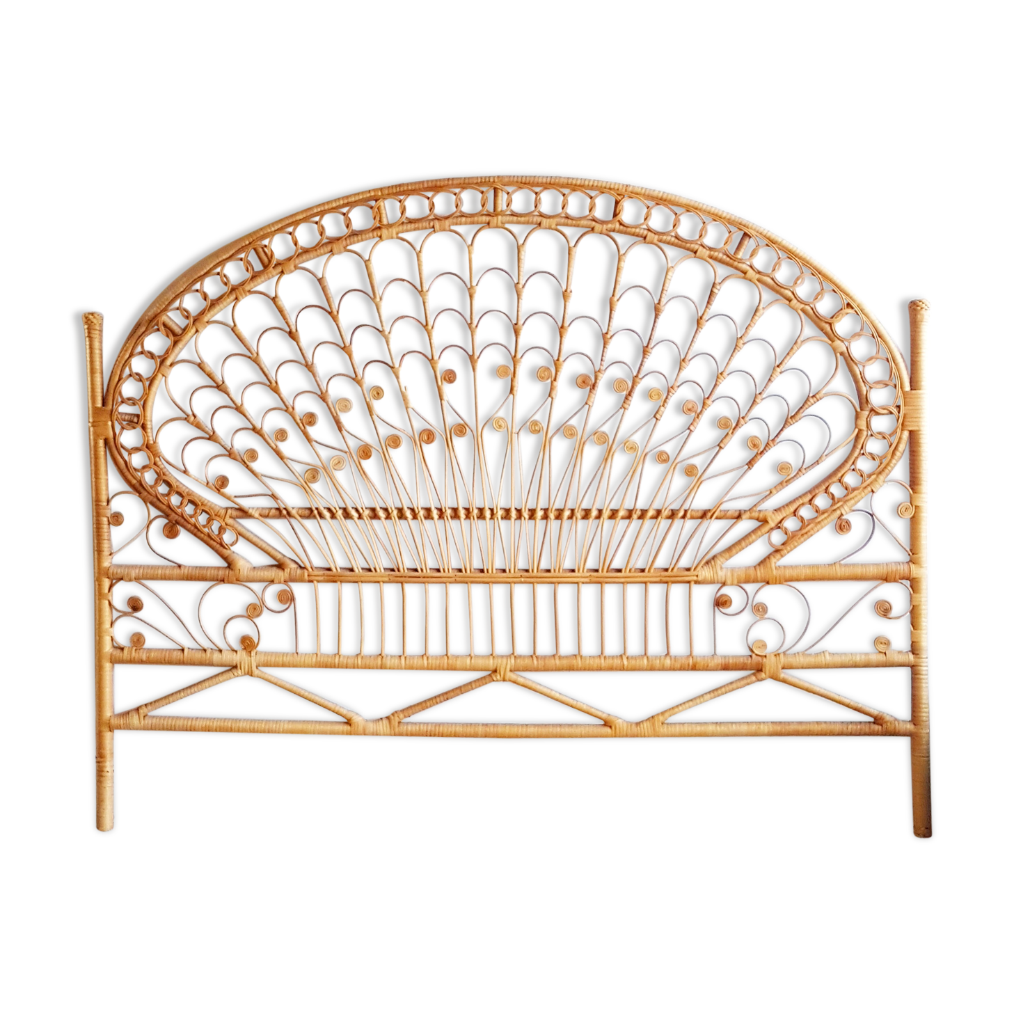 Head of bed 140 rattan peacock 70s