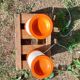 Paire de lampe orange années 70