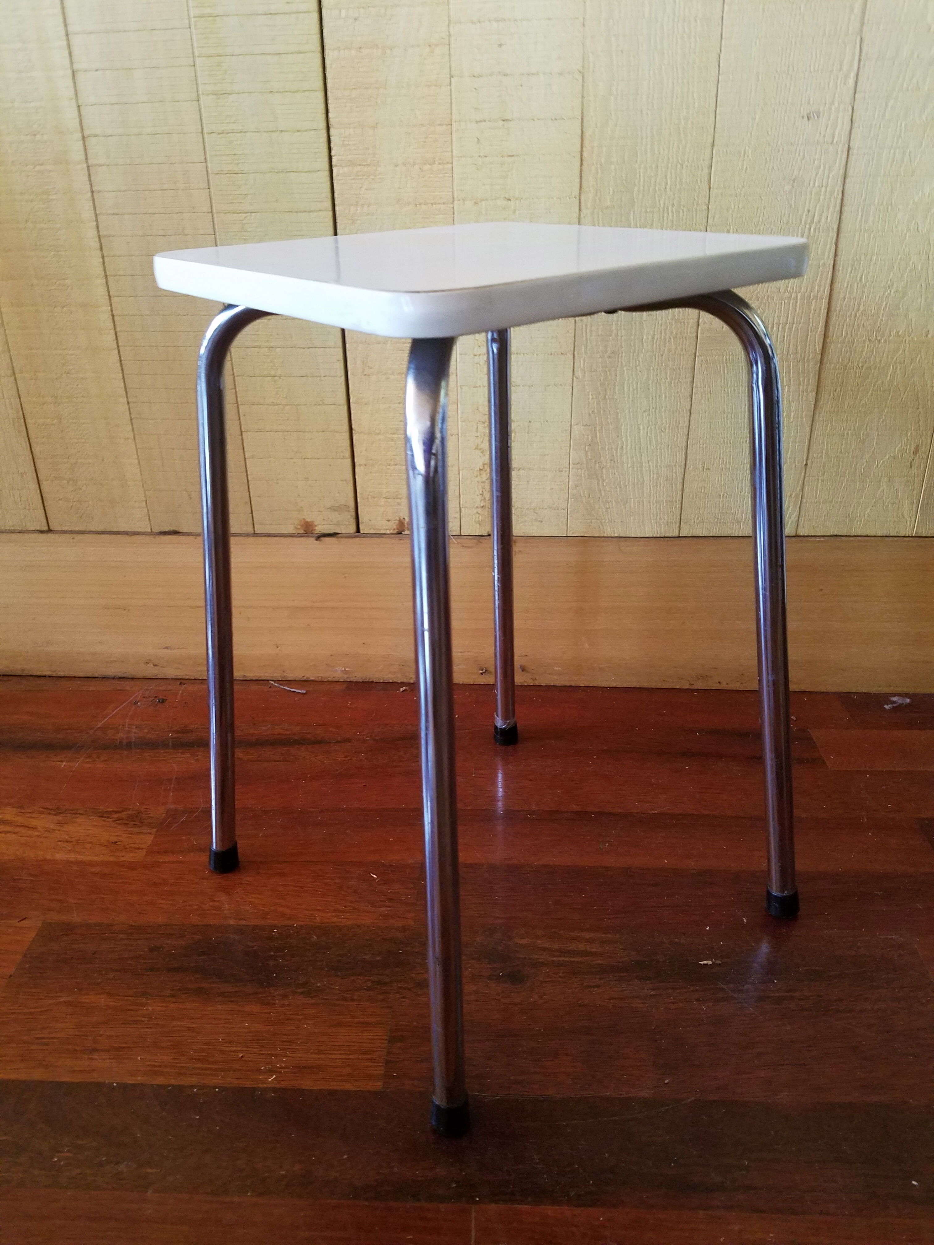 White stool in formica of 1970