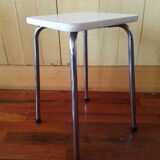 White stool in formica of 1970