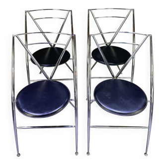 Set of four Yakamado folding chairs