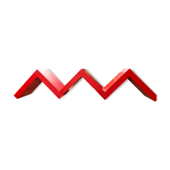 Shelf staircase Zig-Zag graphic design red serie LACK Ikea vintage 1980