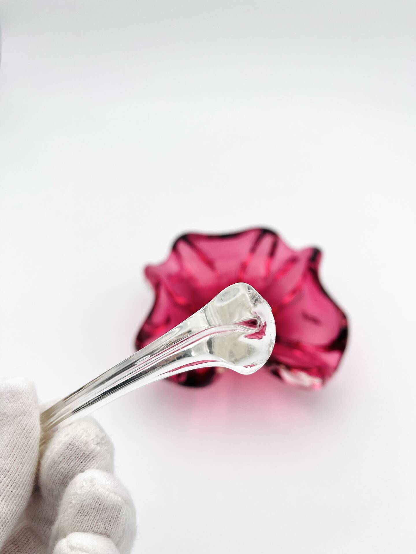 Murano Coupe Flavio Poli Sommerso Rubies & Original Pilon 17cm 1960