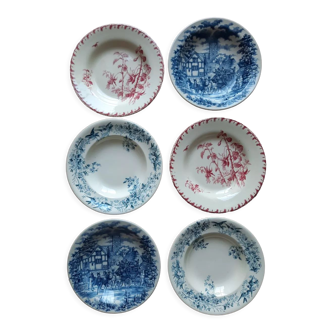 Set of 6 old plates