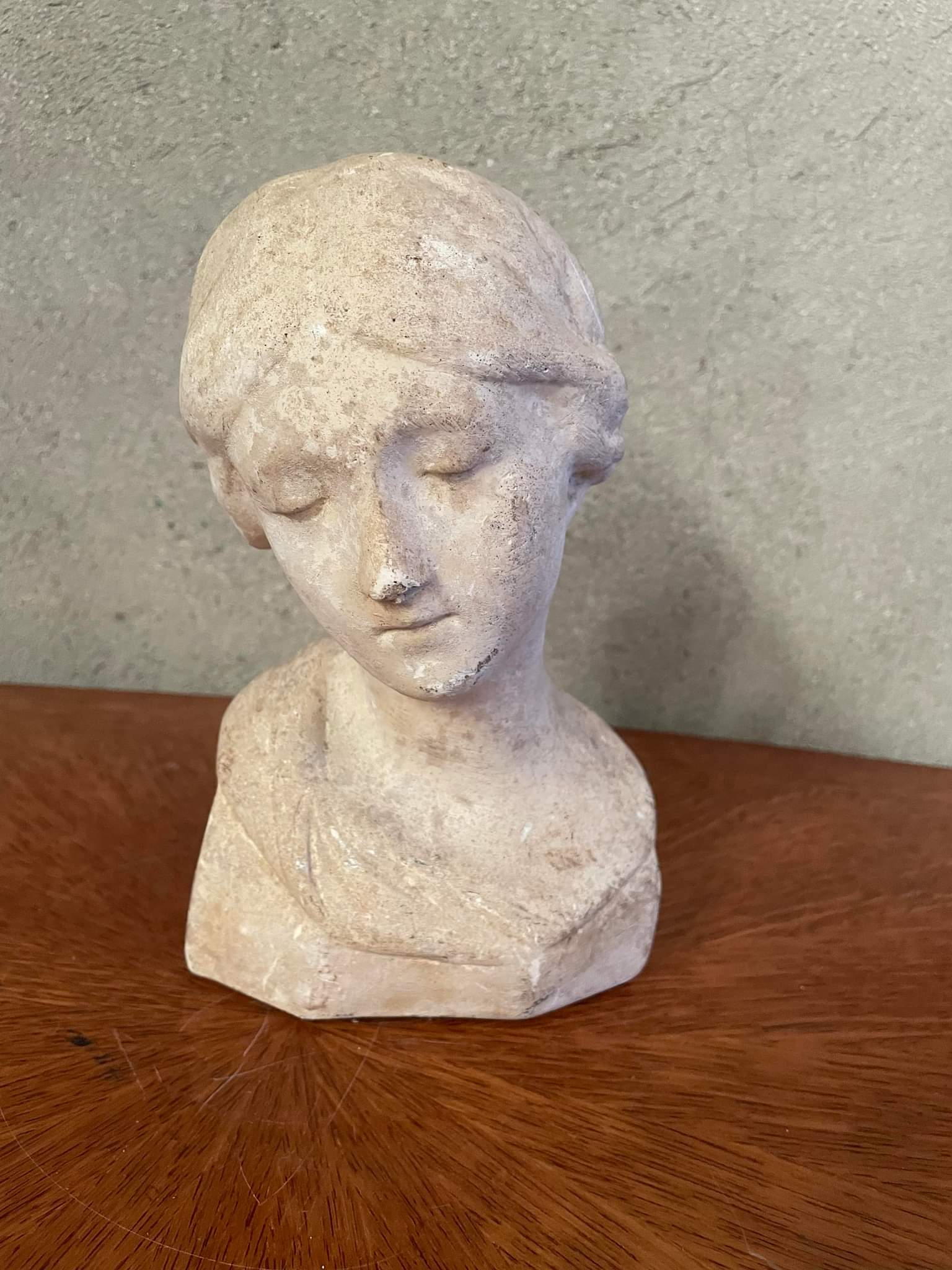 Vintage plaster bust of a woman