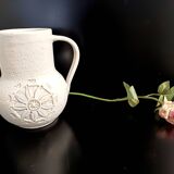 Pichet/Vase en faïence beige par Aldo Londi pour Bitossi, Italie