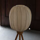 Tripod cocoon floor lamp in wood and lace, Danish design, 1960