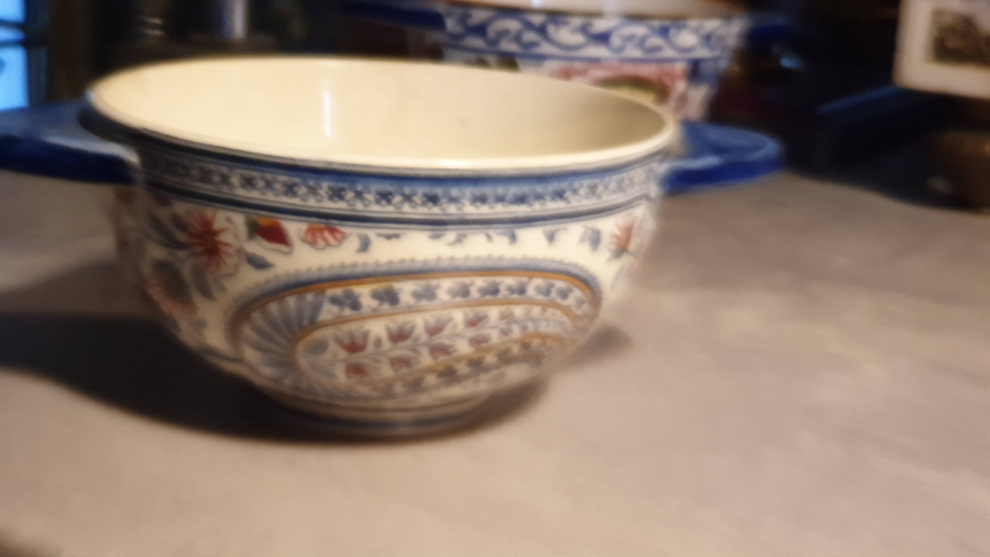 Bowl earthenware of gien cashmere decoration