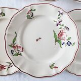 6 Terre de Fer Sarreguemines Flat Plates Rare Model from the Strasbourg Series