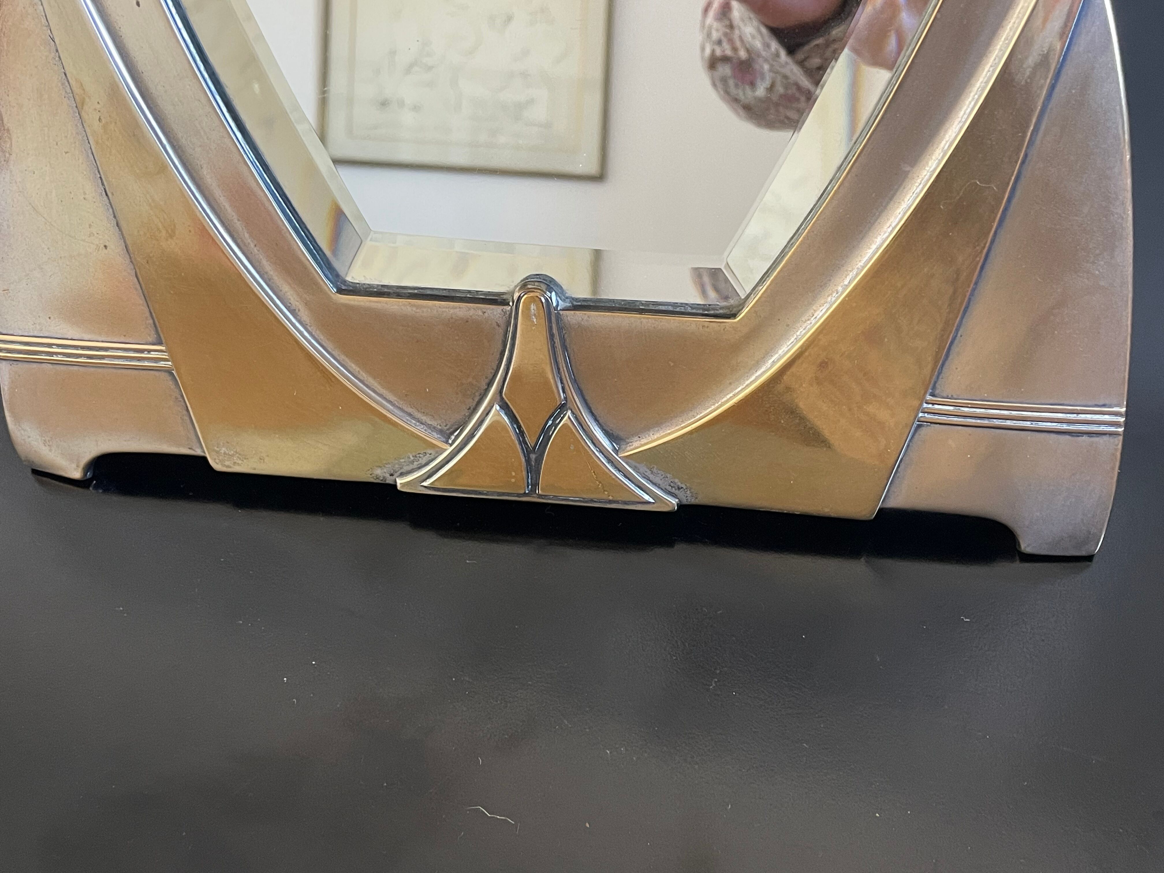 Art deco beveled table mirror, 40x30 cm