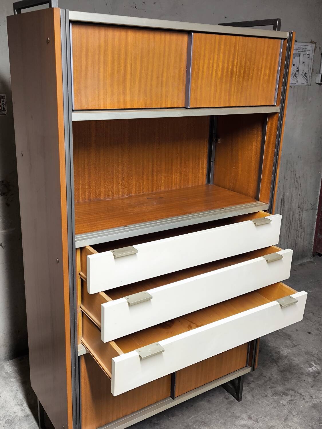 Vintage EFA bookcase and shelves by Georges Frydman