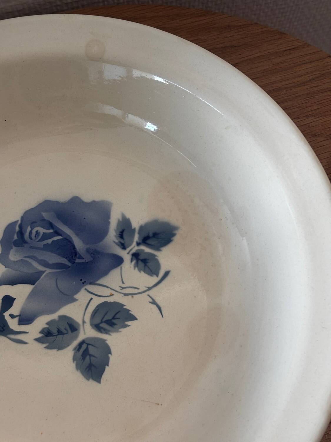 Very pretty blue floral deep dish Digoin Sarreguemines.