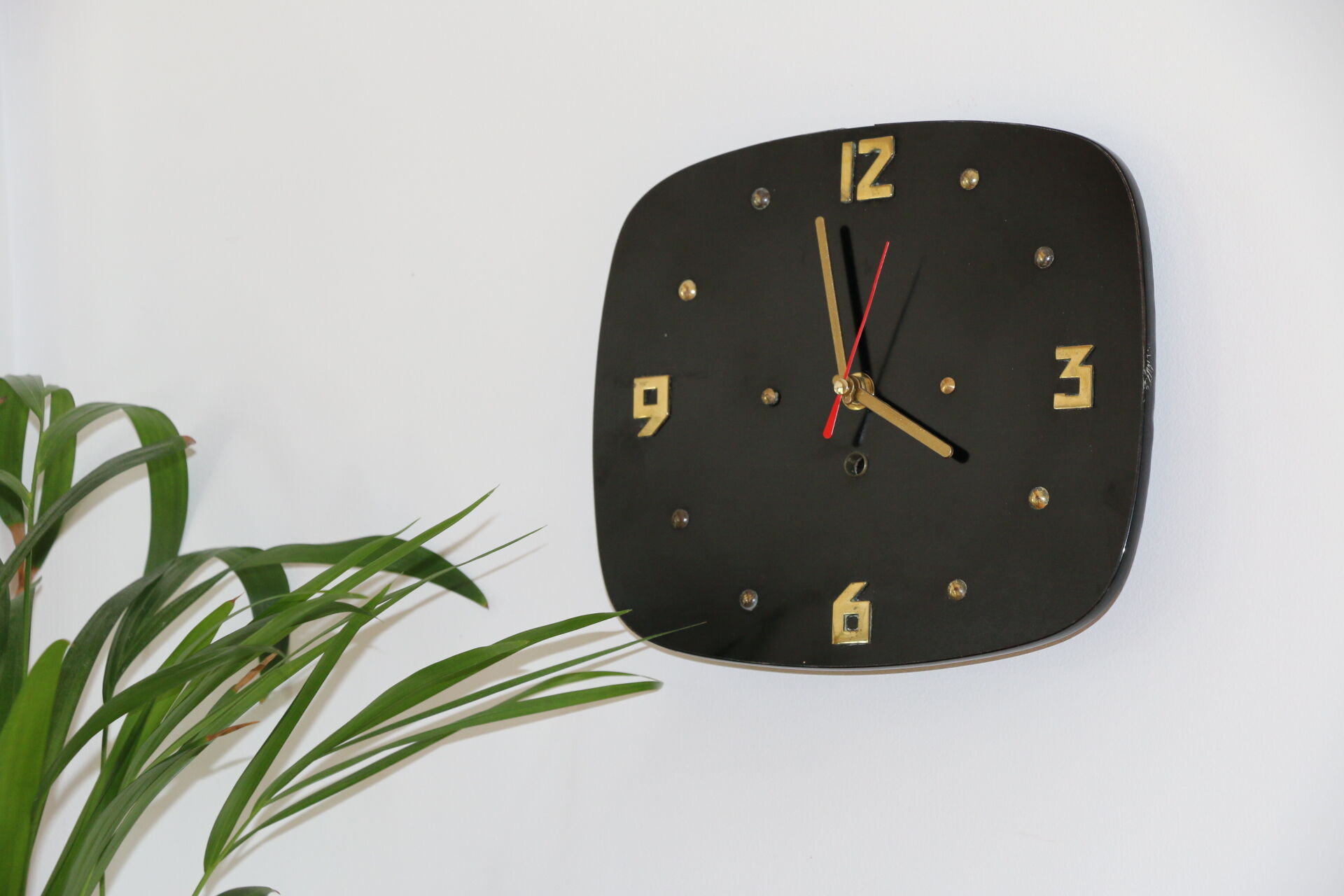 Brass and formica wall clock