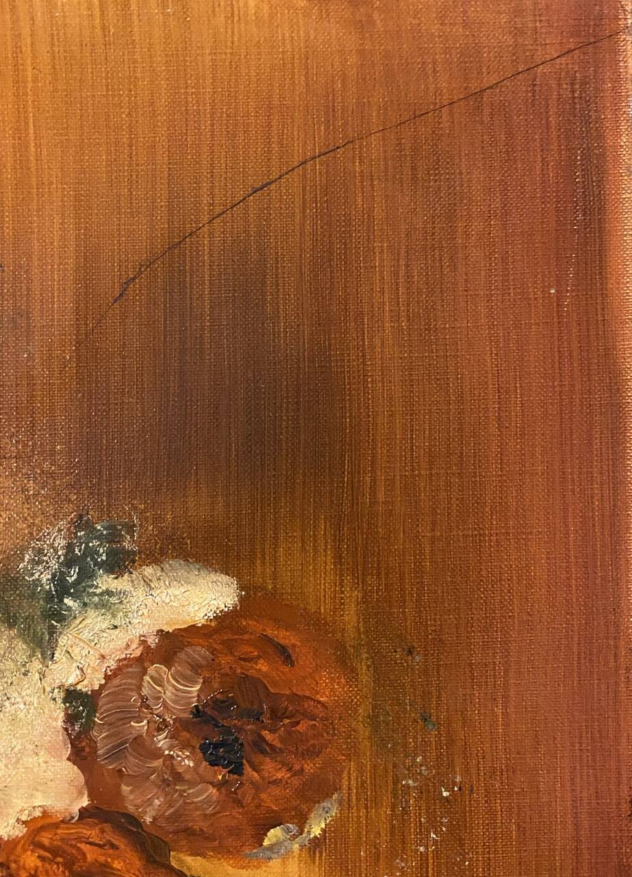 Still life with basket of wild flowers signed Mahler 20th century